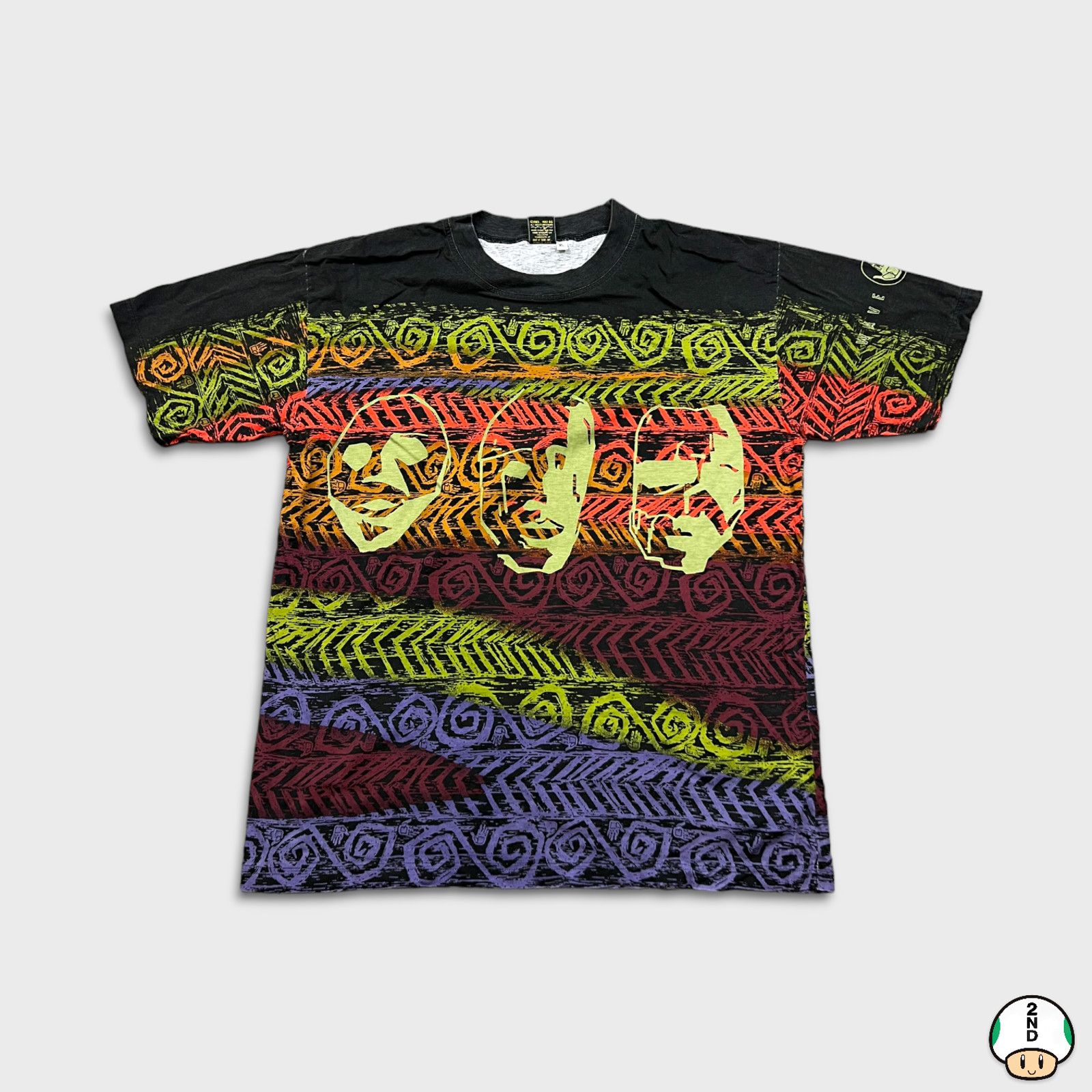 Body Glove × Vintage 1992 Body Glove Shirt AOP Tribal Mask Rare Short Sleeve Tee Size US XL / EU 56 / 4 - 1 Thumbnail