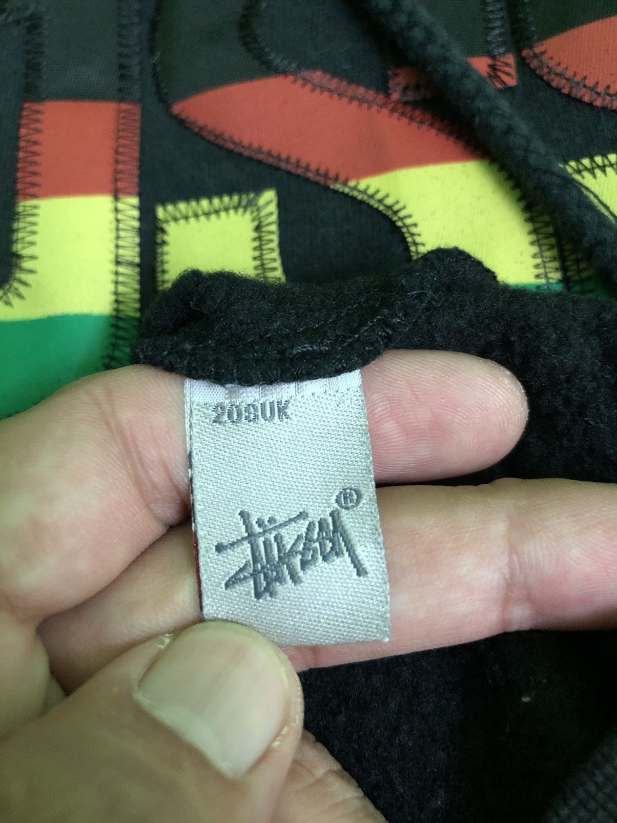 Stussy Vintage 00’s Stussy Rasta Embroidered Spellout Hoodie Rare Size US L / EU 52-54 / 3 - 14 Thumbnail