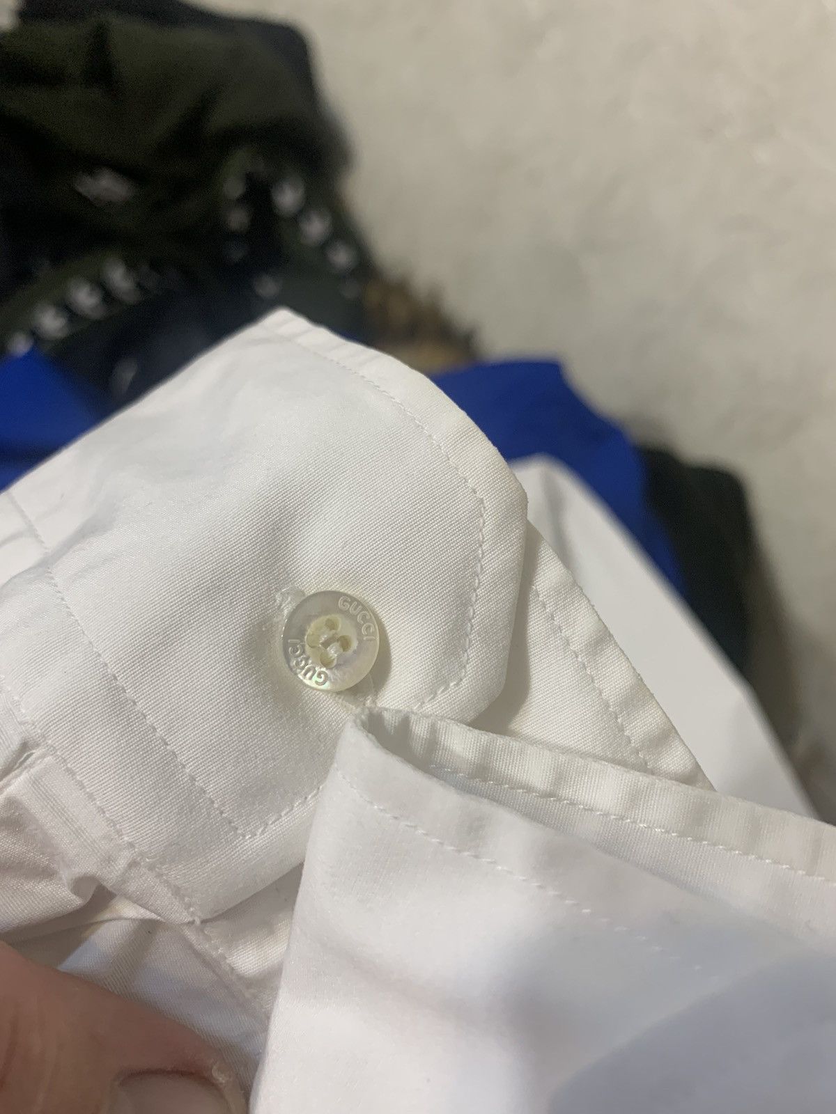 Gucci Gucci Men’s White Classic Slimfit Shirt Button Up Size S Size US S / EU 44-46 / 1 - 7 Thumbnail