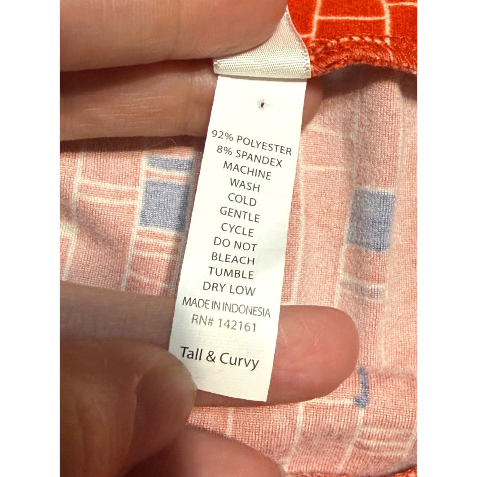 Vintage VINTAGE? No, but original: LuLaRoe Pants Women's Tall & Curvy Orange Blue Yellow Pull On Leggings Shirt? Size 32" / US 10 / IT 46 - 5 Thumbnail