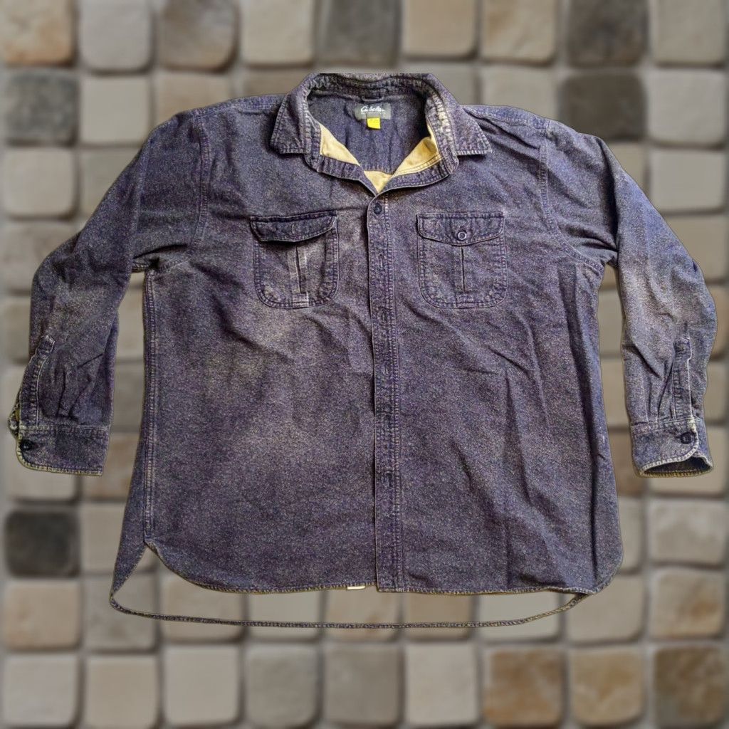 Vintage Cabela's Shirt Mens 3XL Tall Long Sleeve Button Front Pockets Heavy Navy Blue Size US XXL / EU 58 / 5 - 1 Thumbnail