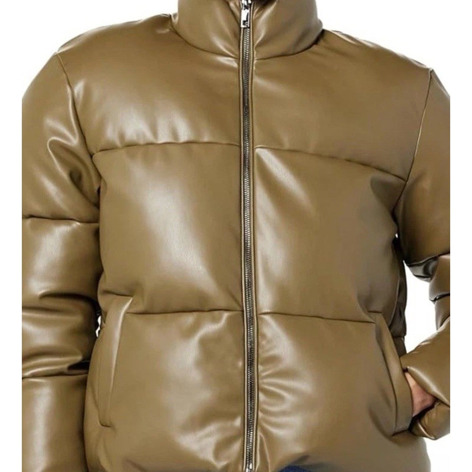 Other The Drop Priscilla Olive Vegan Leather Puffer NWT Size S / US 4 / IT 40 - 1 Thumbnail