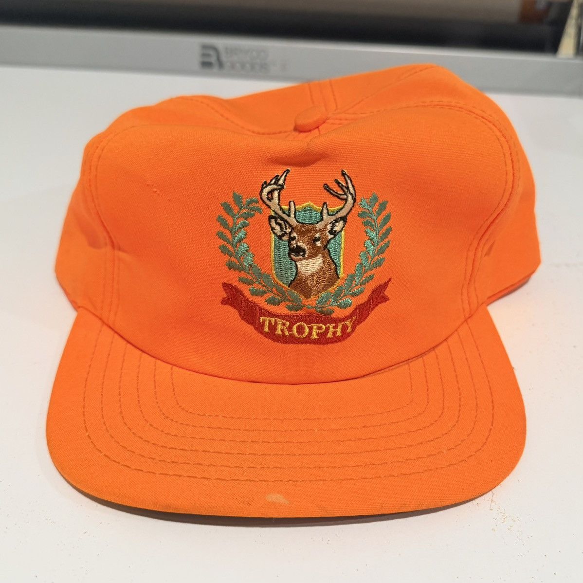 Vintage Vintage Trophy Deer Hunting Snap Back Hat Neon Orange Size ONE SIZE - 1 Thumbnail