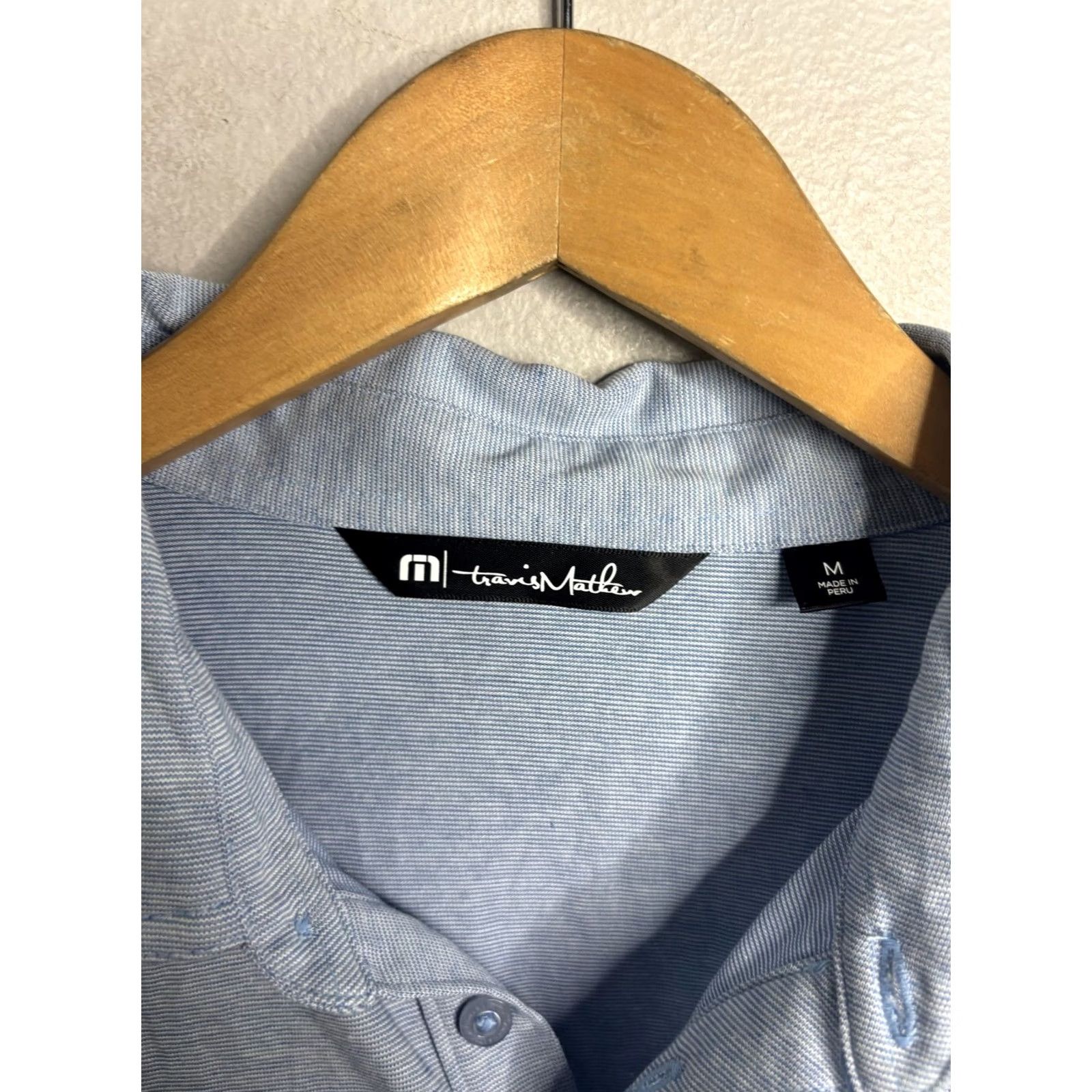 TravisMathew Travis Mathew Polo Shirt Mens Medium Blue Golf The Guitar Hotel Logo Pima Cotton Size US M / EU 48-50 / 2 - 4 Thumbnail