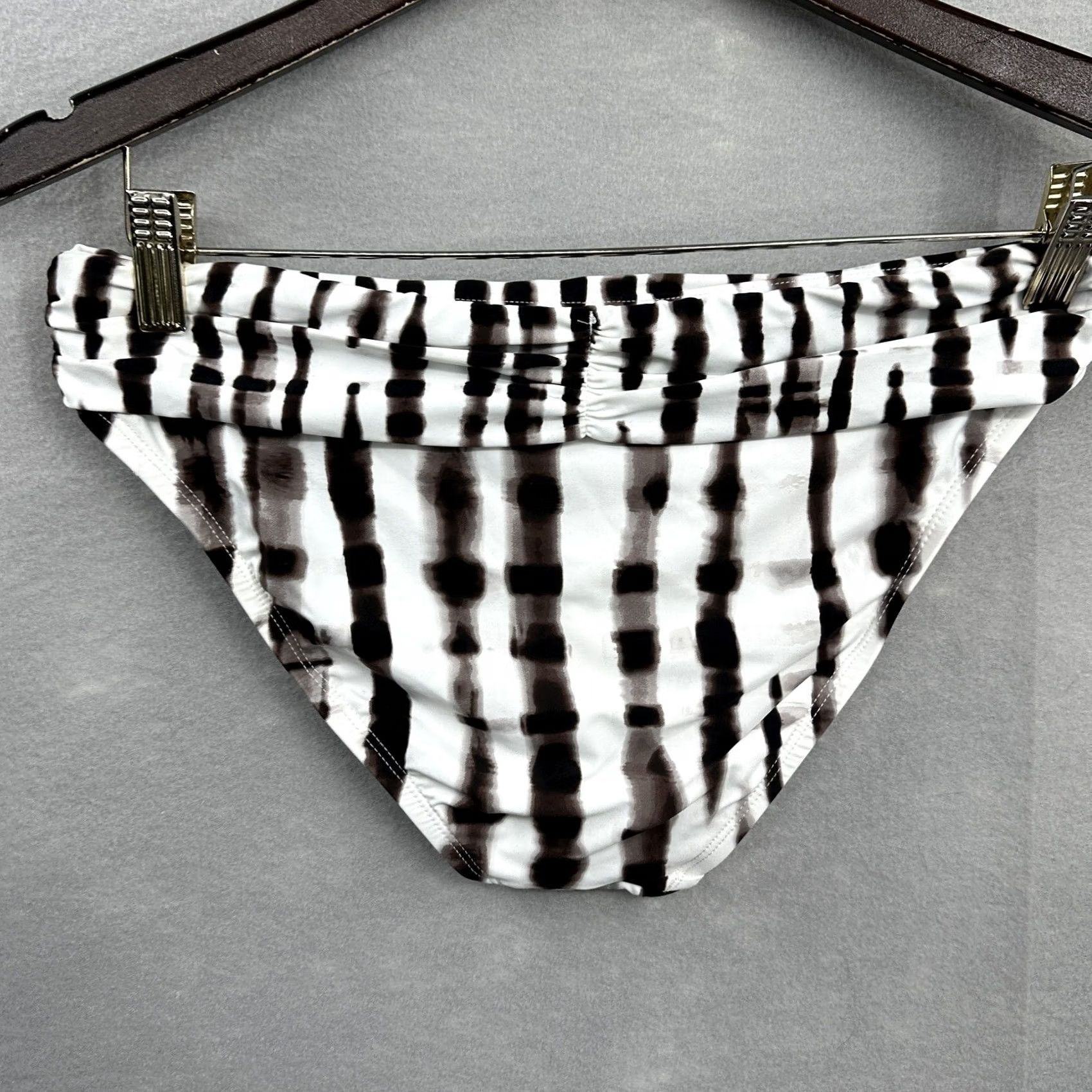 Vintage La Blanca Swim Bikini Bottom Striped Hipster Ruched Animal Instinct 6 Womens Size 28" / US 6 / IT 42 - 3 Thumbnail