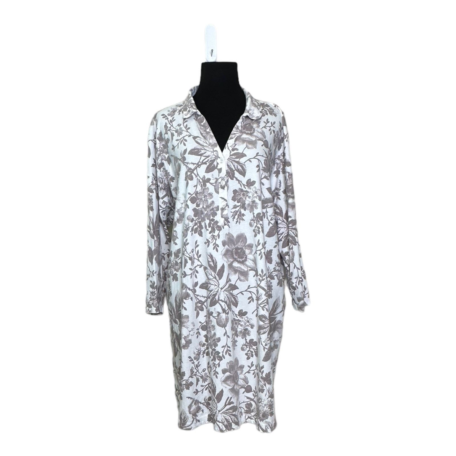 Haven Haven white brown floral long sleeves shirt dress size XL Size XL / US 12-14 / IT 48-50 - 6 Thumbnail