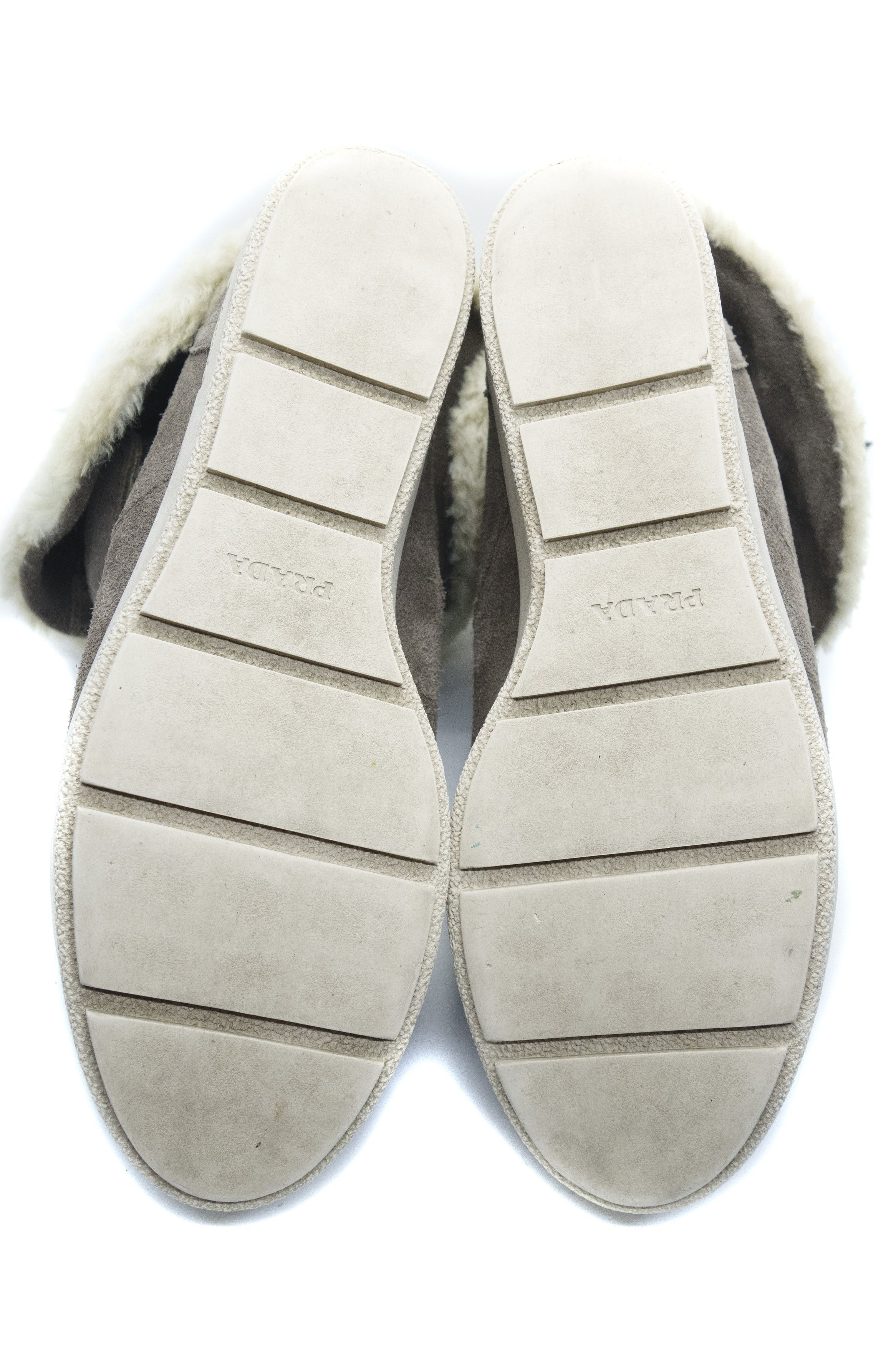 Prada Wedge Suede Sherpa High Boots Size US 9 / IT 39 - 7 Thumbnail