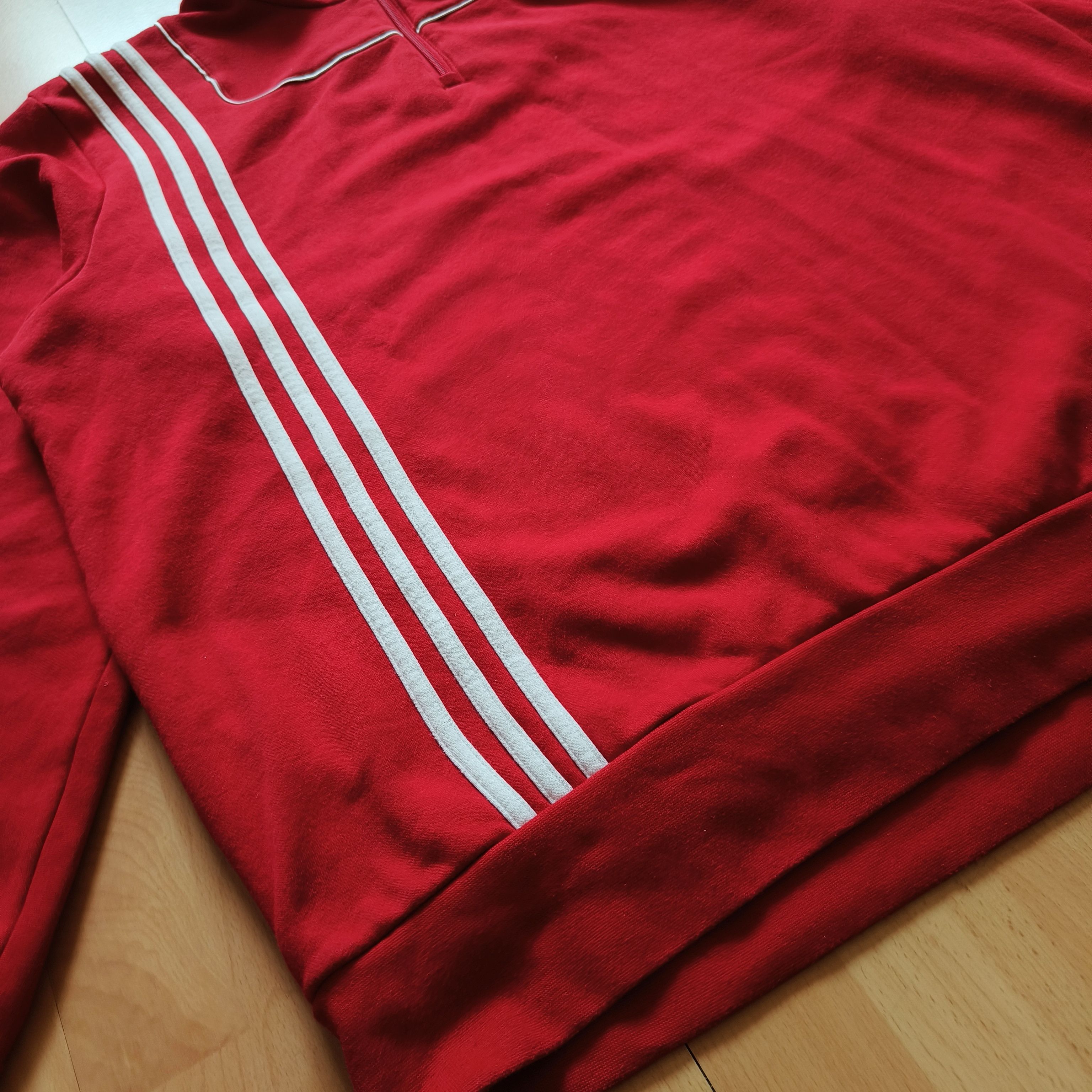 Adidas Adidas Vintage Q-Zip Neck Logo Hoodie Sweater Size US XL / EU 56 / 4 - 3 Thumbnail