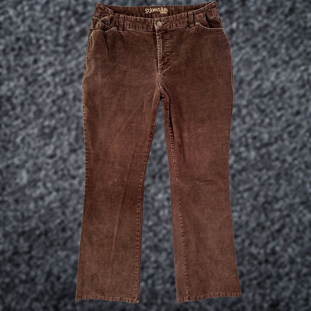Vintage St. John's Bay Chino Pants Brown Women's 12P Bootcut Corduroy Pockets Regular Inseam 29P Size 34" / US 12 / IT 48 - 1 Thumbnail