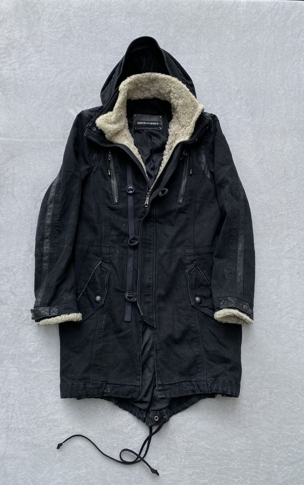 5351 POUR LES HOMMES 2000s 5351 Pour Les Hommes Leather Trimmed Washed Parka Size US S / EU 44-46 / 1 - 1 Thumbnail