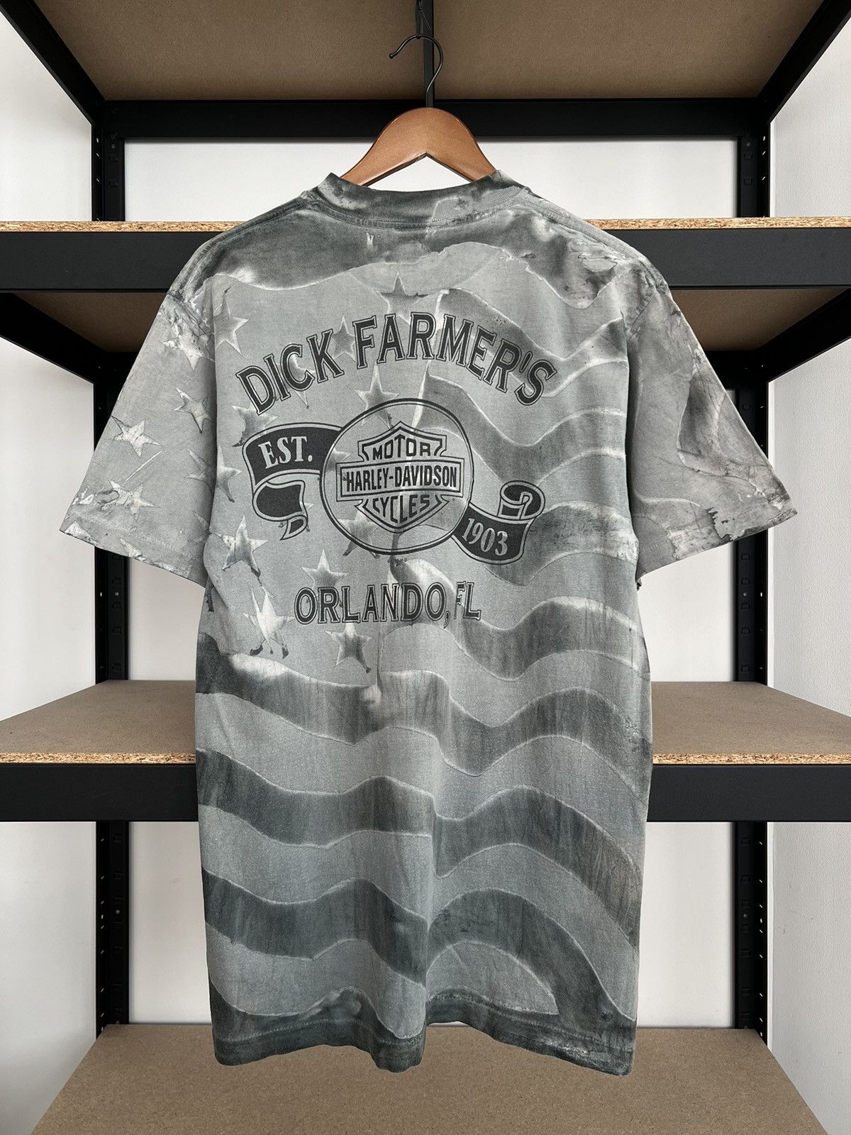 Harley Davidson Vintage 1995 Harley Davidson Flag USA AOP T-shirt Size US L / EU 52-54 / 3 - 4 Thumbnail