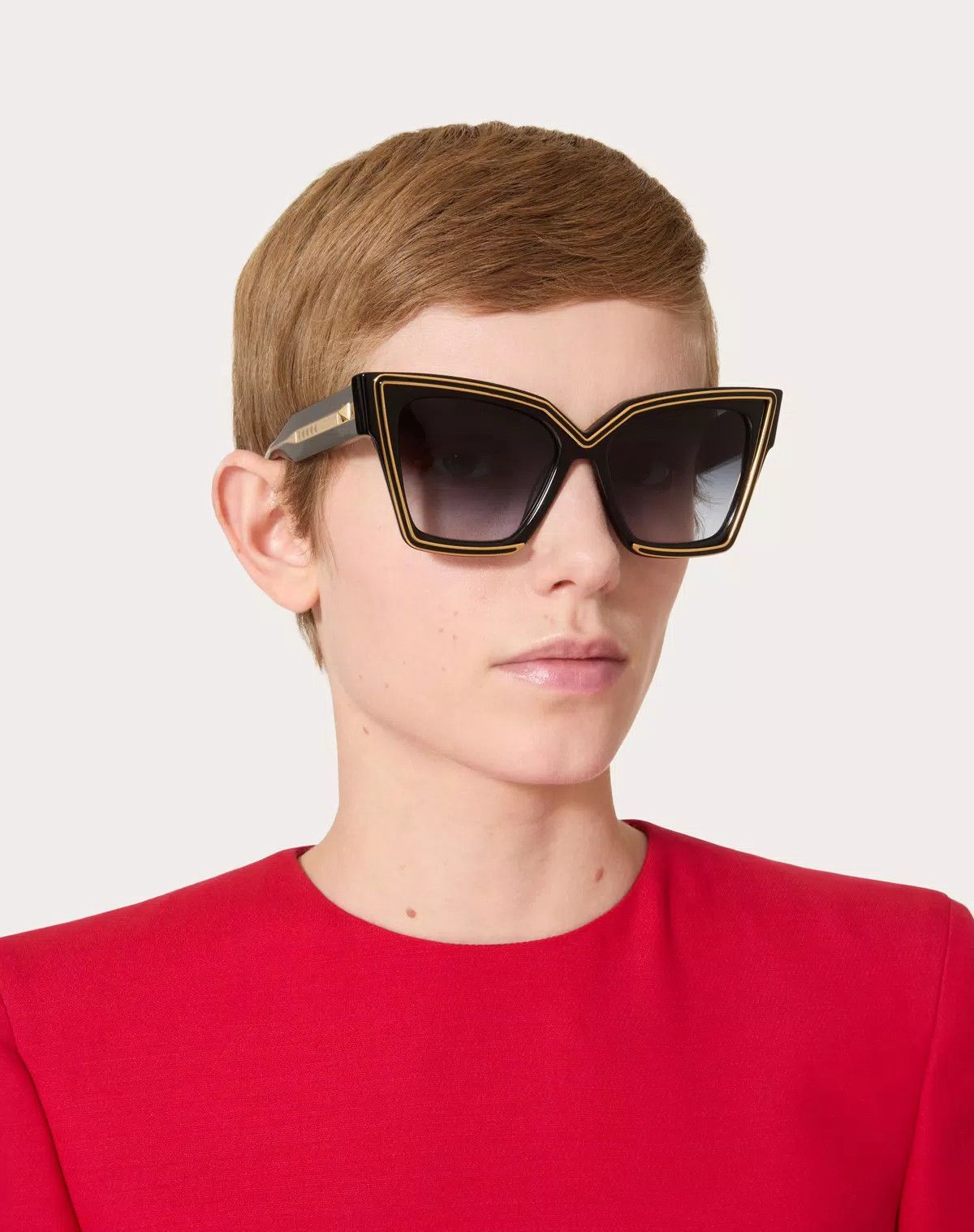 Valentino oc11z0725 Size: 54/ Cateye Acetate Frame in Black Size ONE SIZE - 6 Thumbnail