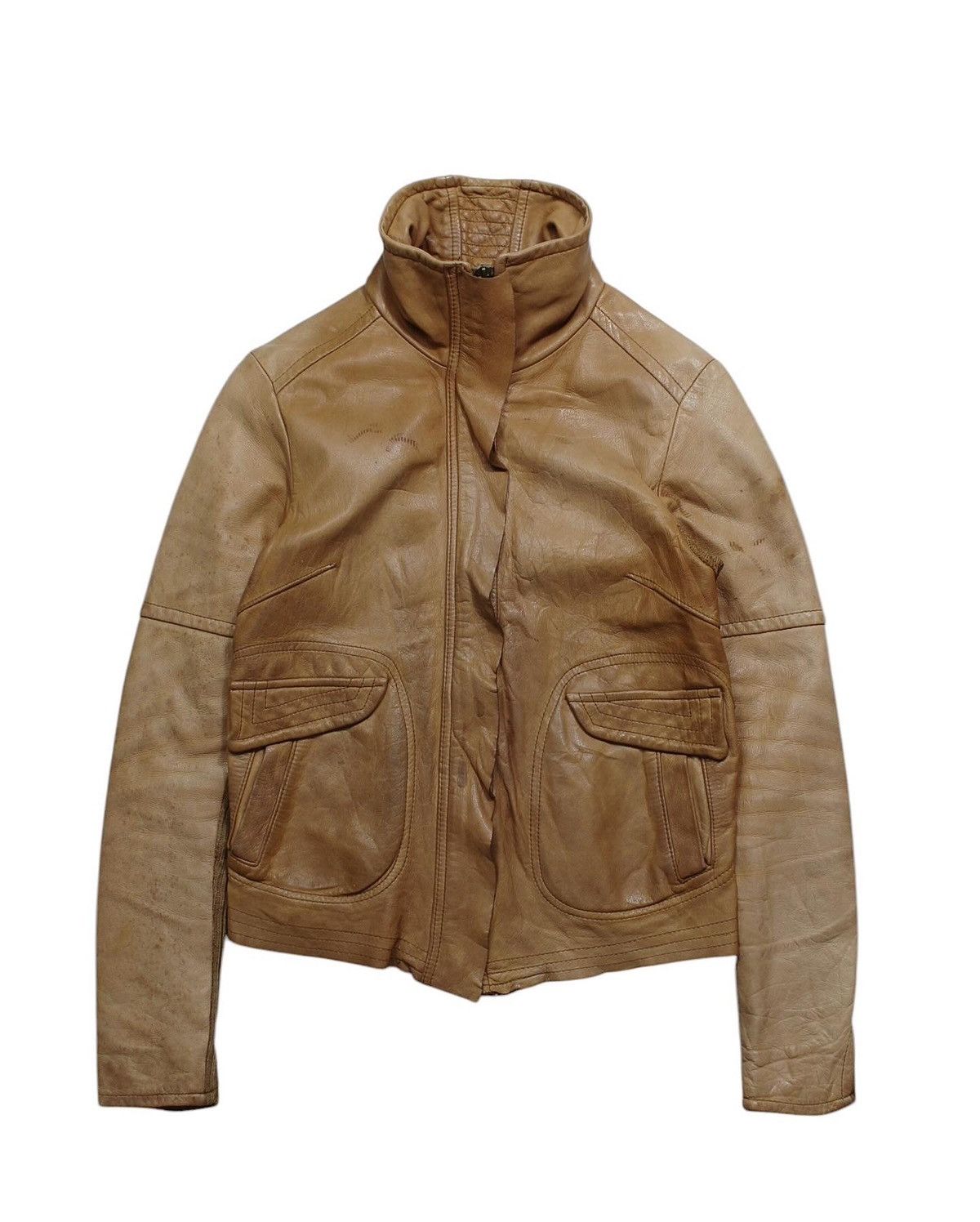 Vintage 2000S FAITHFUL FANATIC LAMBSKINS LEATHER ZIP UP JACKET Size M / US 6-8 / IT 42-44 - 1 Thumbnail