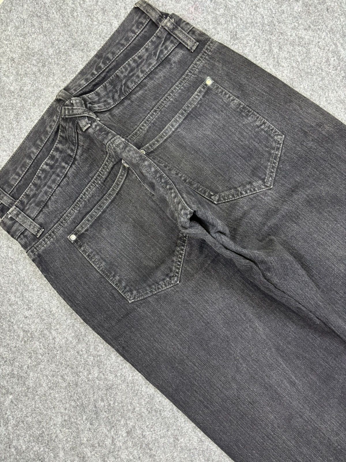 Japanese Brand Double Waist🔥Japanese Moto Skull Poem Junya Punk Denim F745 Size US 32 / EU 48 - 13 Thumbnail