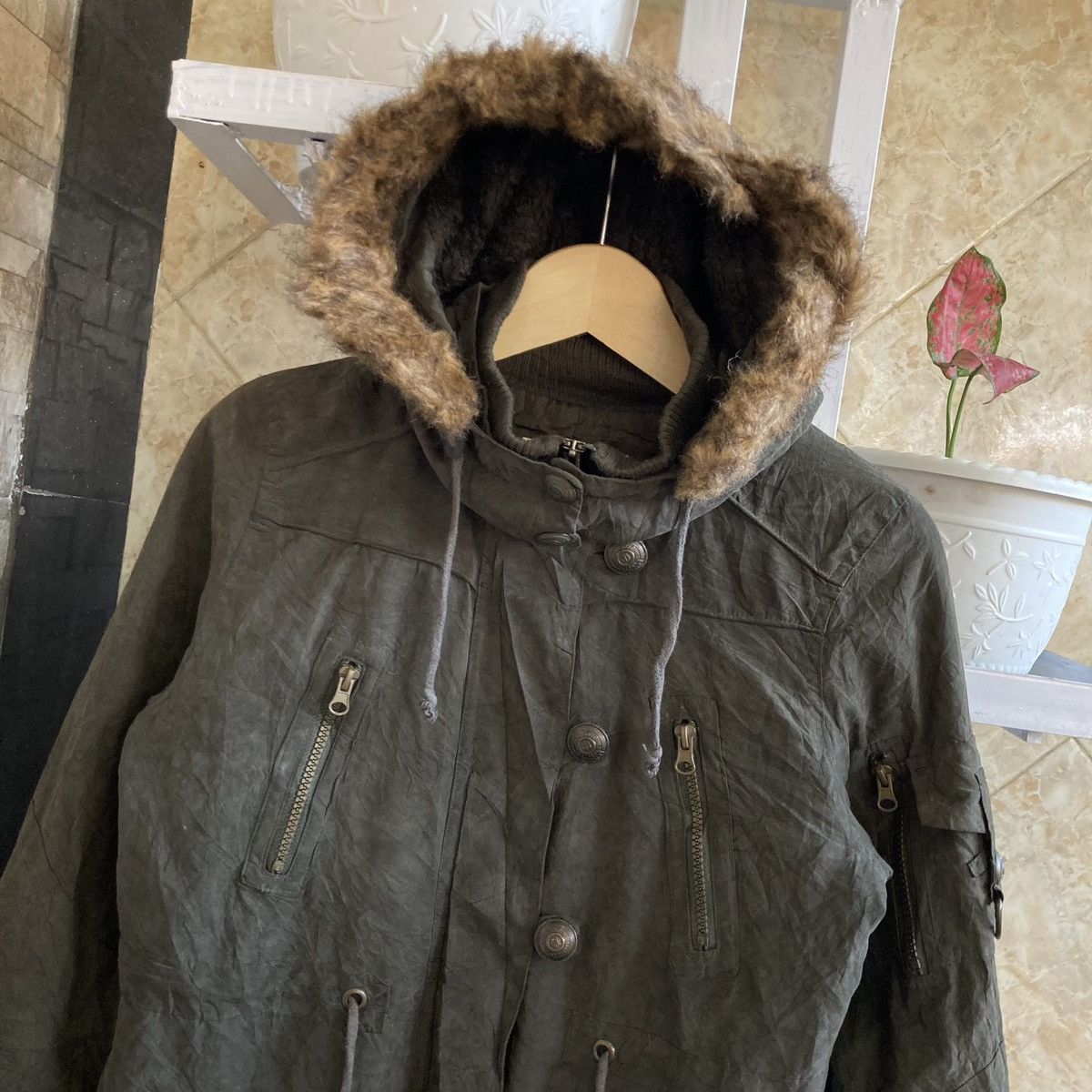 If Six Was Nine C’ESTBIEN! VOUS Vtg Bondage Bono Fur Apocalypse Cargo Jacket Size US M / EU 48-50 / 2 - 4 Thumbnail