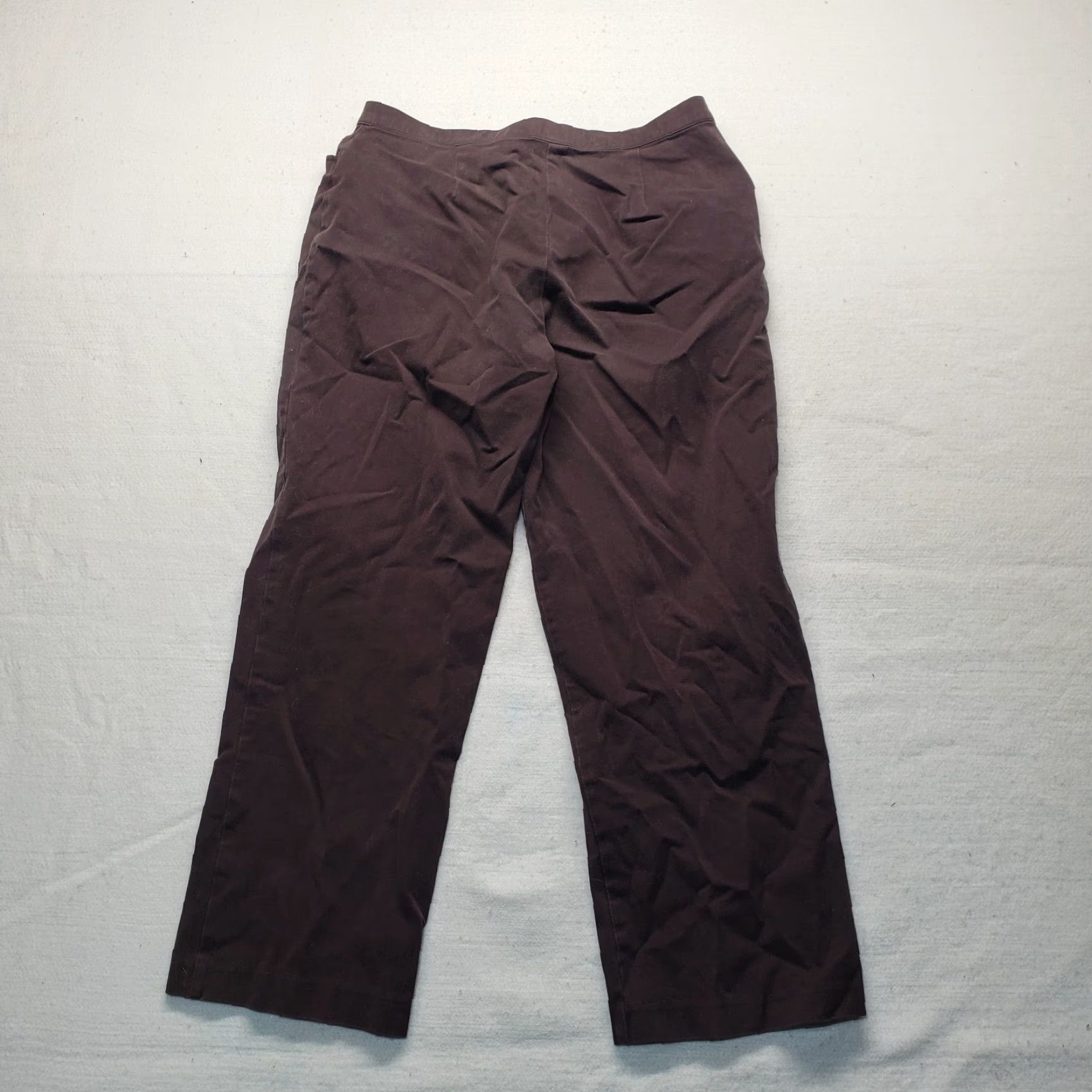Vintage Kim Rogers Pants Brown Adult Women 12P Petite Elastic Waist Straight Leg Casual Pants Women 12P Brown Size 34" / US 12 / IT 48 - 7 Thumbnail