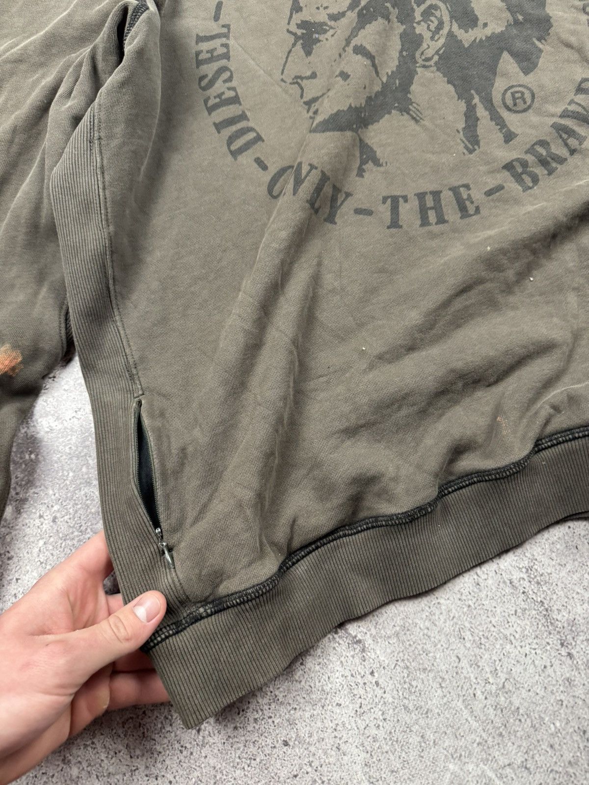 Diesel Vintage FADED DIESEL Distressed zip hoodie avangarde Japan Size US XL / EU 56 / 4 - 4 Thumbnail