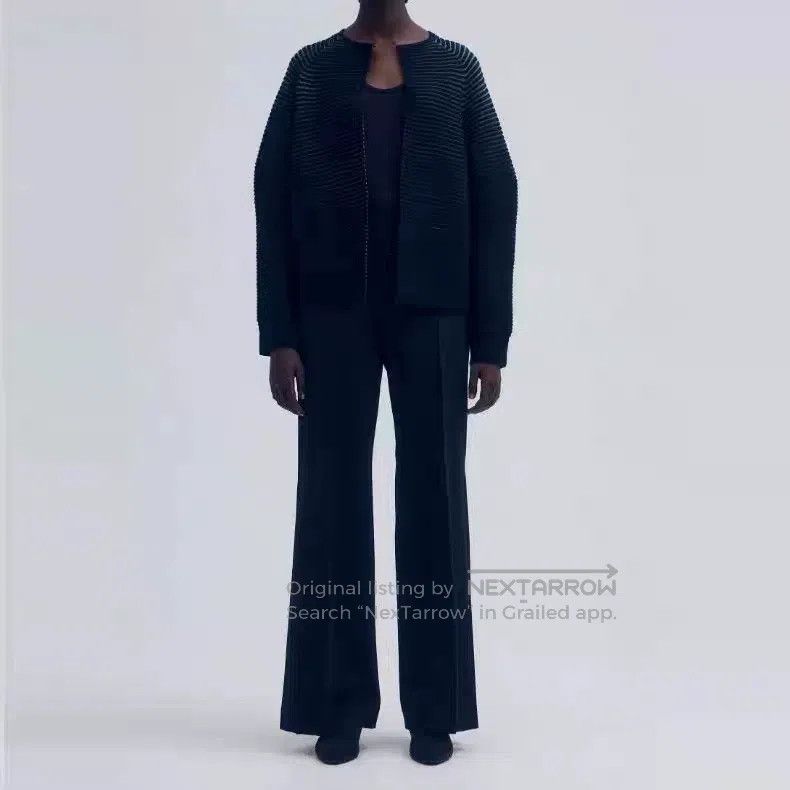 Issey Miyake Issey Miyake Wool Horizontal Stripe Interlock Knit Cardiga Size M / US 6-8 / IT 42-44 - 3 Thumbnail