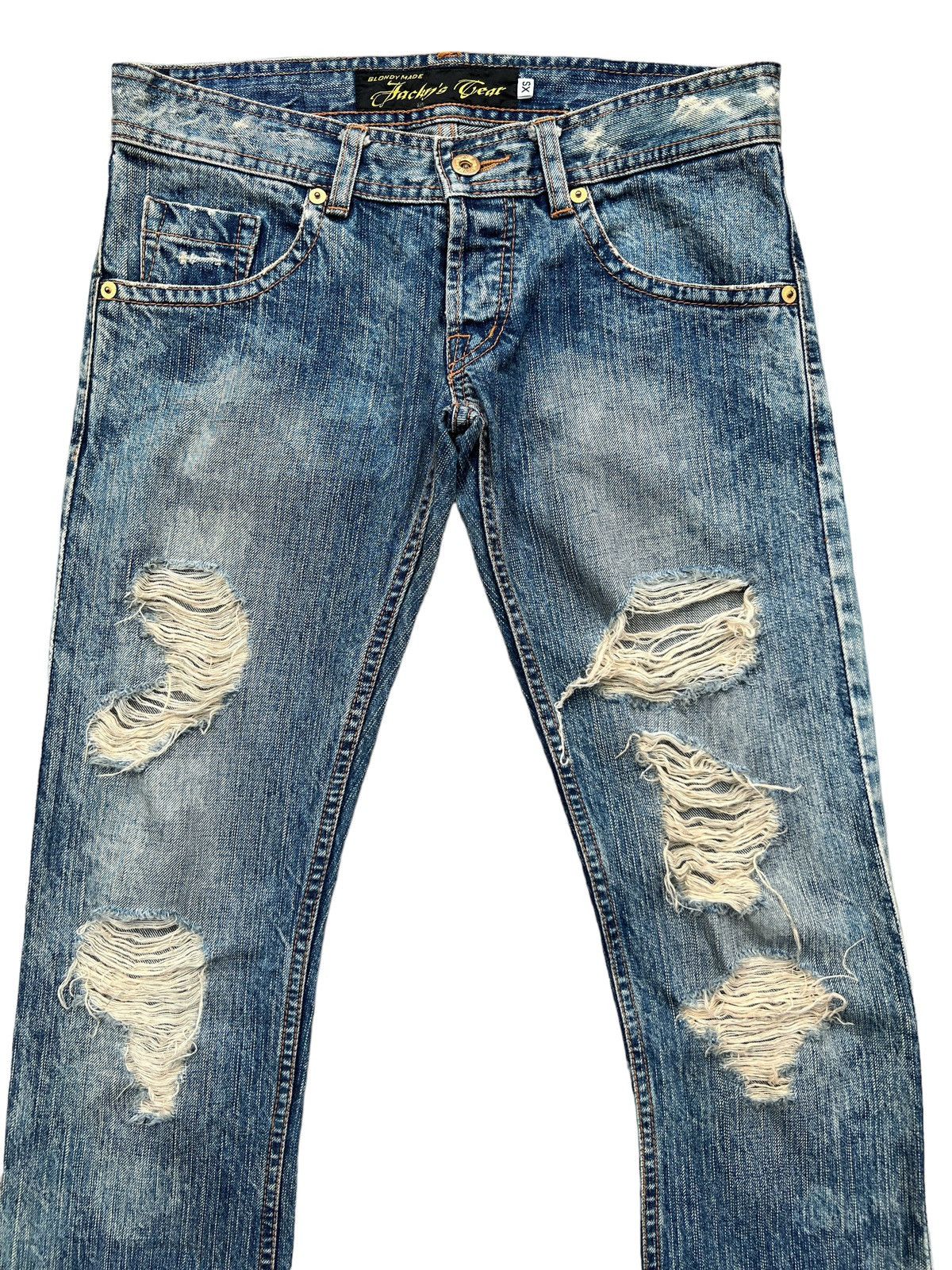 Japanese Brand Jacky Japan Distressed Ripped Lowrise Skinny Fit Jeans 30x32 Size 30" / US 8 / IT 44 - 4 Thumbnail