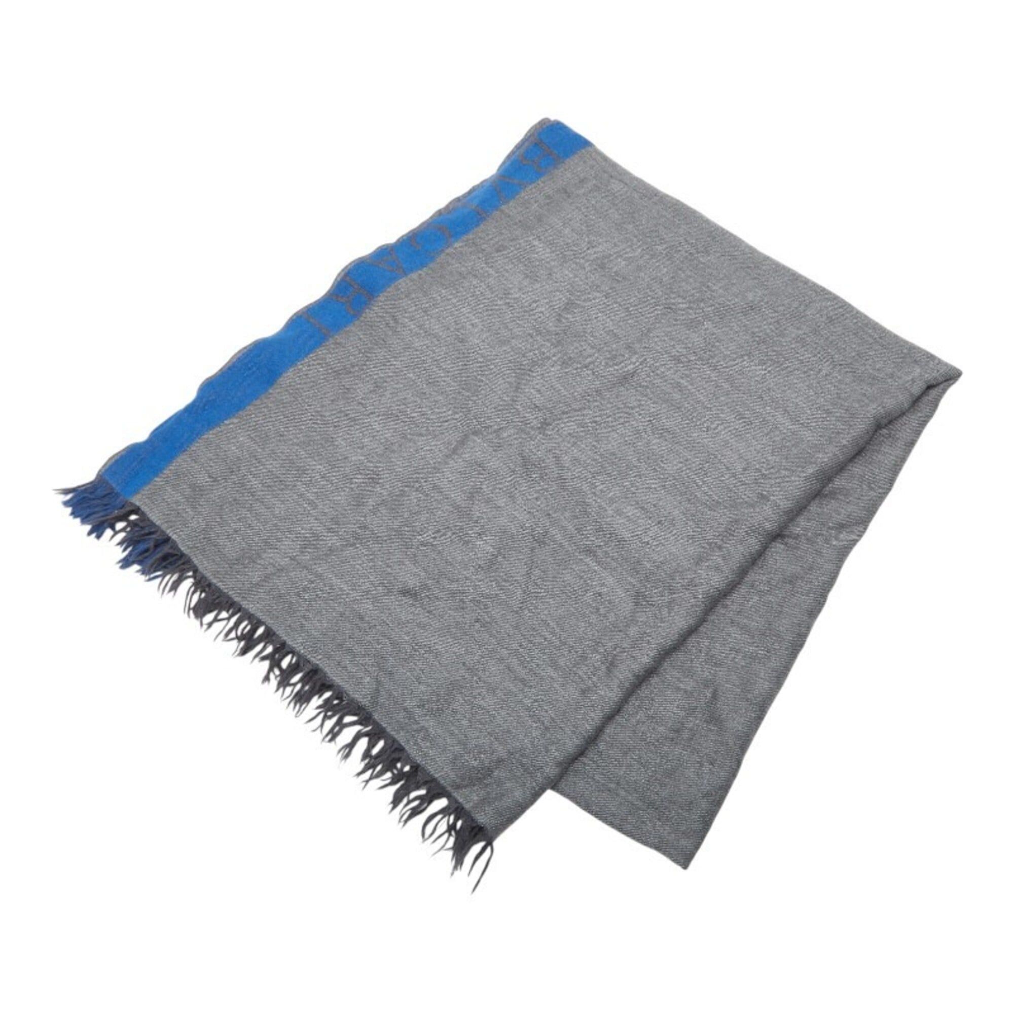 Bvlgari Bulgari Logo Scarf, Gray/Blue, Wool/Cashmere, Women's, BVLGARI Size ONE SIZE - 1 Thumbnail