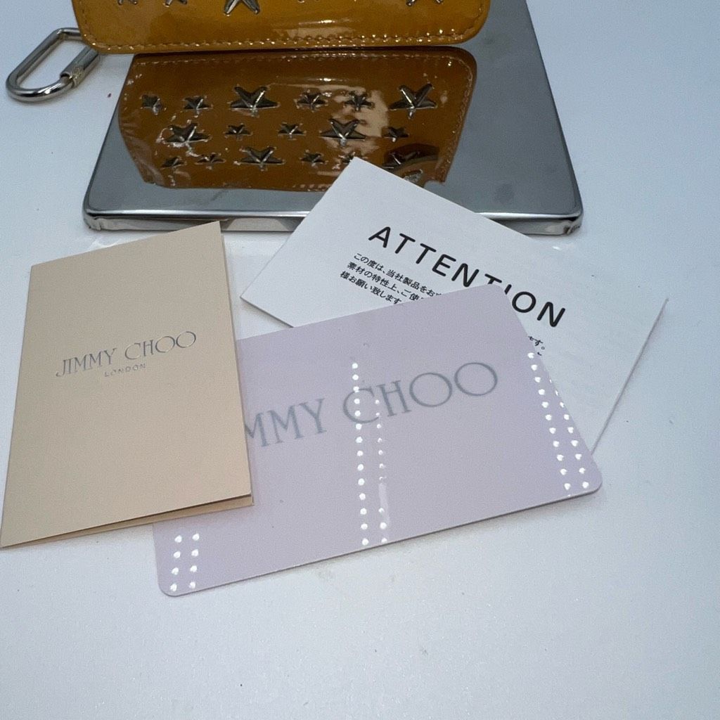 Jimmy Choo Jimmy Choo Full Inclusion Yellow Patent Key Chain Pouch Size ONE SIZE - 6 Thumbnail
