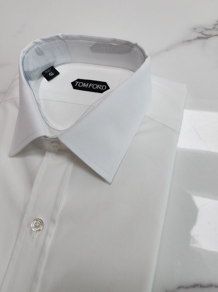 Tom Ford o1sm1stk0824 Slim Fit White Dress Shirt in White Size US M / EU 48-50 / 2 - 2 Thumbnail