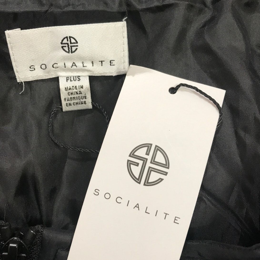 Other Socialite Black Quilted High Neck Zipper Vest Plus One Size Size ONE SIZE - 3 Thumbnail