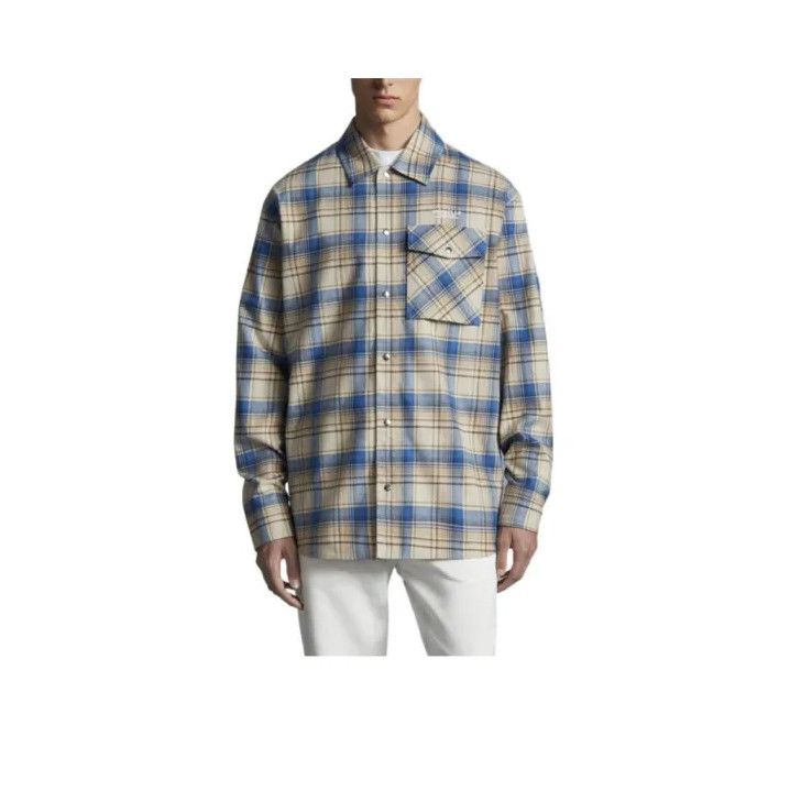Moncler Moncler FW22 Men's Beige Plaid Long-Sleeve Shirt Size US S / EU 44-46 / 1 - 1 Thumbnail