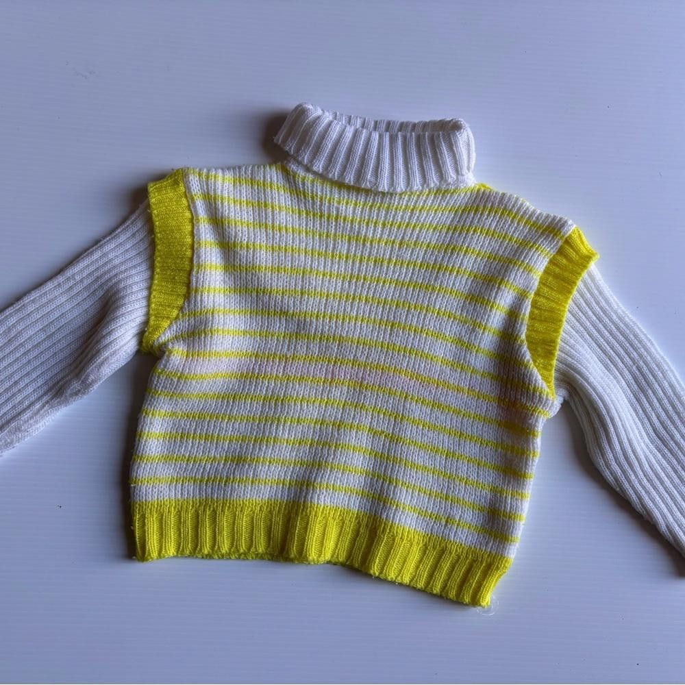 Designer Vintage Handmade Knitted Sweater Size US XXS / EU 40 - 3 Thumbnail