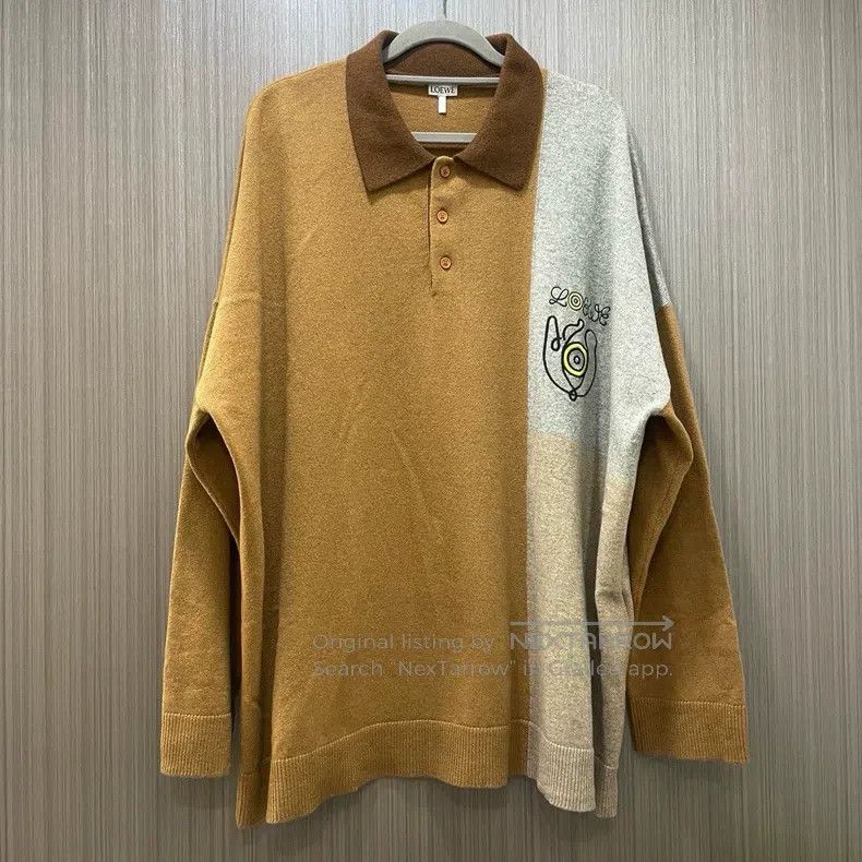LOEWE Micro Logo Embroidered Patchwork Loose Fit Long Slee