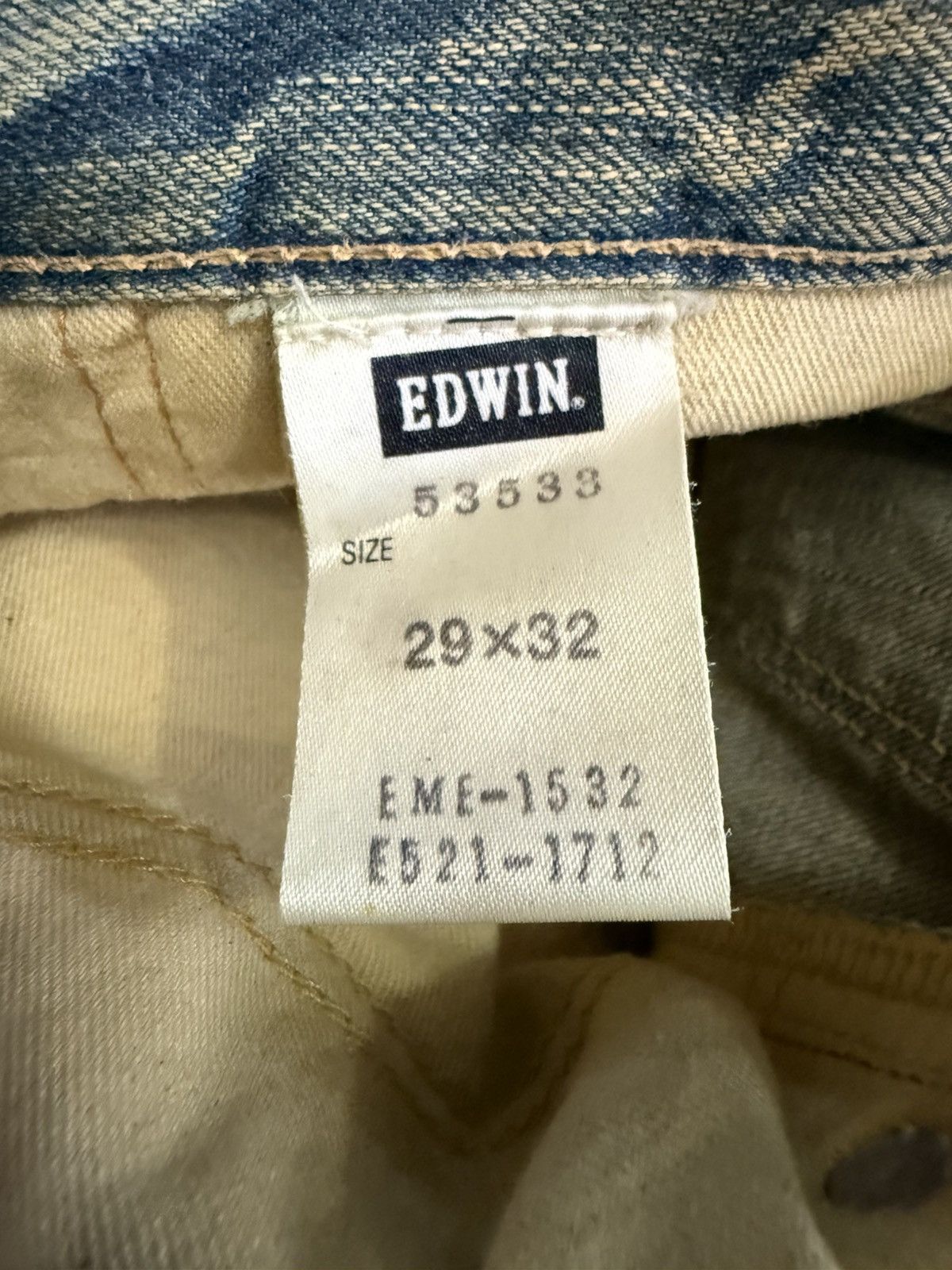 If Six Was Nine EDWIN 503 Earthy Mud Wash Patina Fade Distressed Jeans Size US 30 / EU 46 - 19 Thumbnail