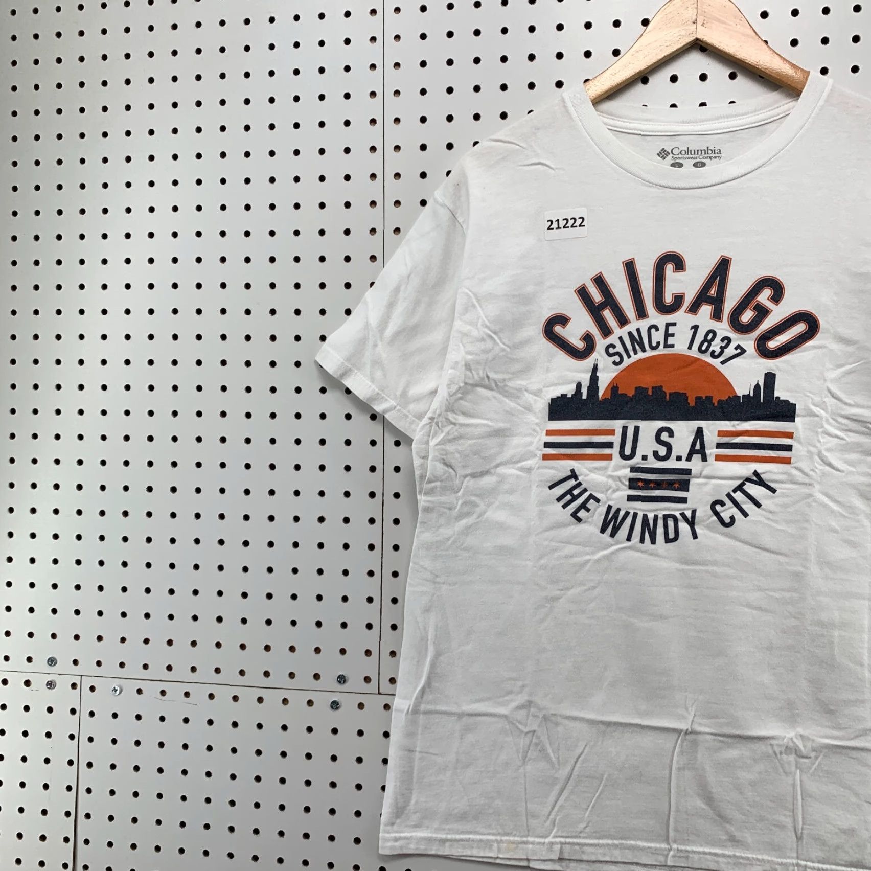 Vintage Columbia Shirt Men Large White CHICAGO Windy City Short Sleeeve Size US L / EU 52-54 / 3 - 3 Thumbnail