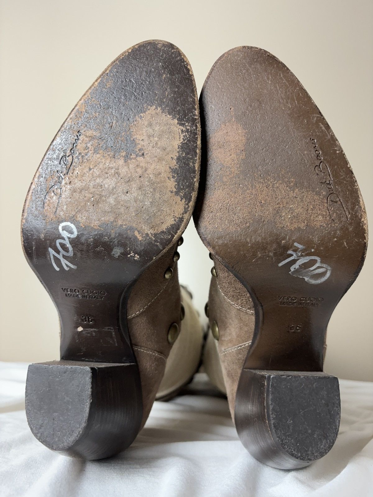 Vintage Italian leather 90s Cossacks high boots cowboy vintage shoes Size US 6 / IT 36 - 14 Thumbnail