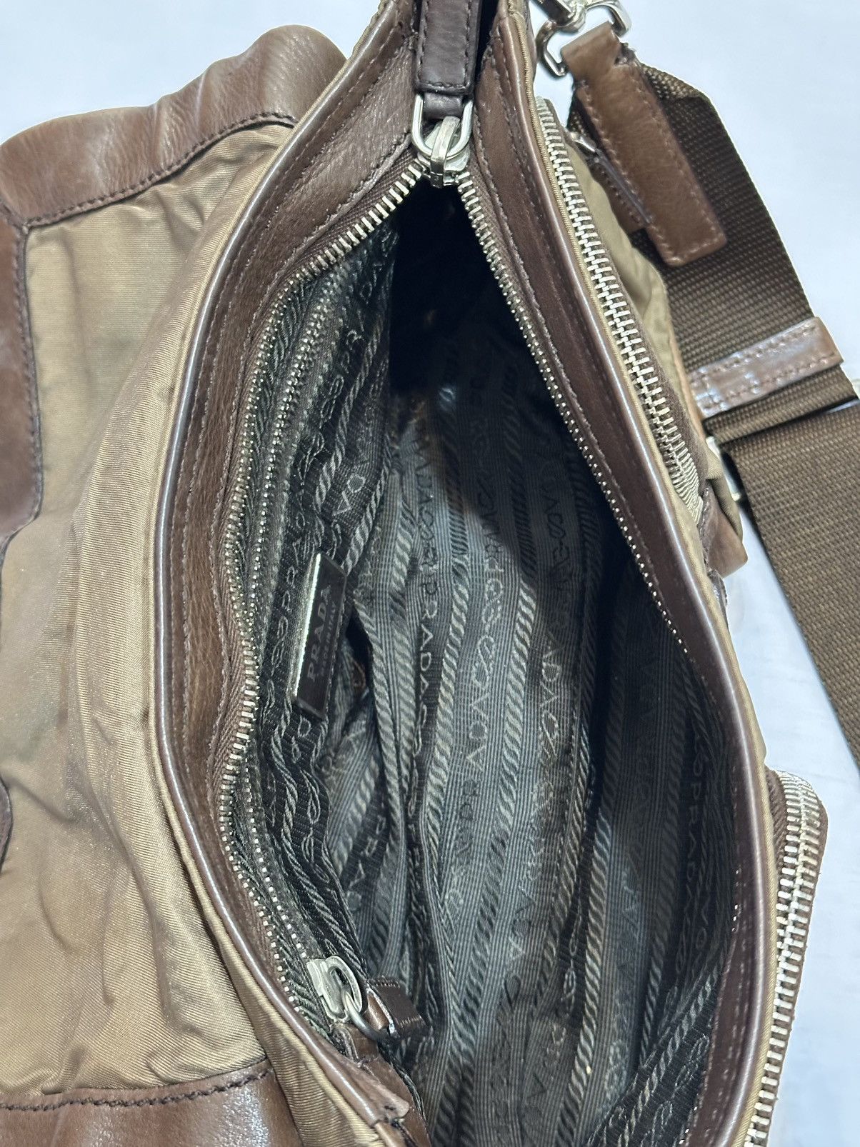 Prada Prada Tessuto and Leather Buckle Flap Shoulder Bag. Size ONE SIZE - 14 Thumbnail