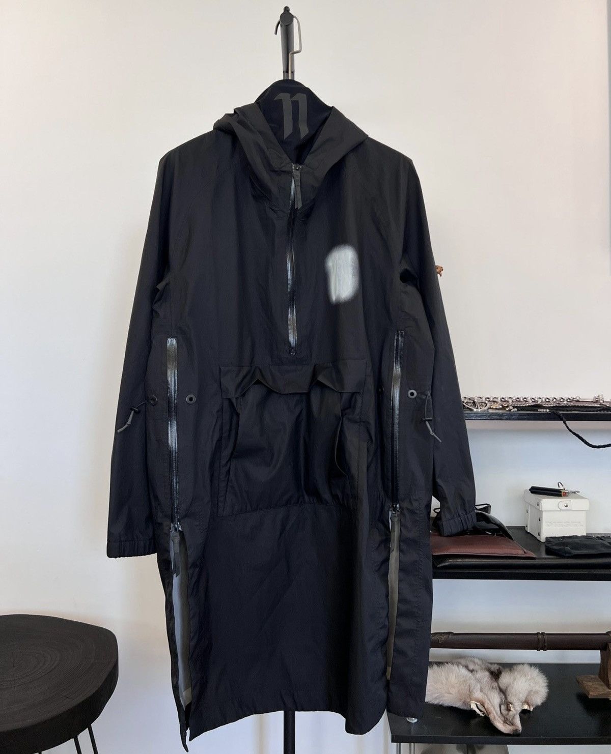 11 By Boris Bidjan Saberi 11ByBBS Mid-Length Nylon Bonded-Seam Kangaroo Pocket Jacket Size US L / EU 52-54 / 3 - 1 Thumbnail