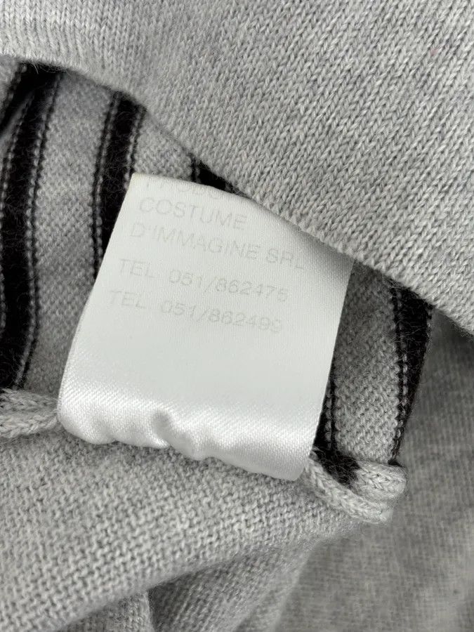 Daniele Alessandrini Daniele Alessandrini Grey & Black Striped Wool Sweater Size US S / EU 44-46 / 1 - 10 Thumbnail