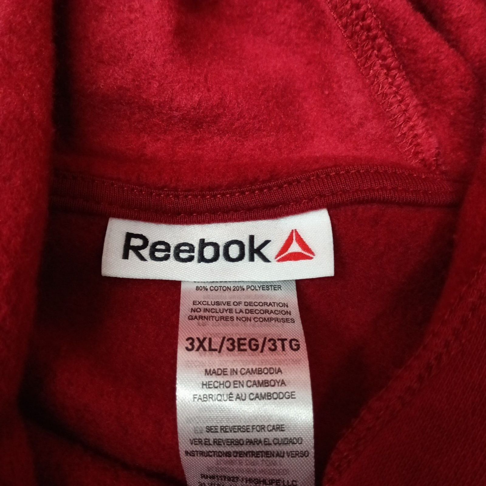 Reebok Reebok Delta Logo Hoodie Men's Size 3XL Red Kangaroo Pocket Size US XXL / EU 58 / 5 - 5 Thumbnail