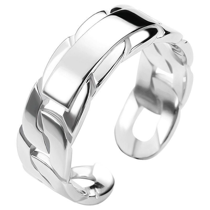 Jewelry Punk Jewelry Rings Open Size Chrome Ring (Size 7-13) Size ONE SIZE - 4 Thumbnail