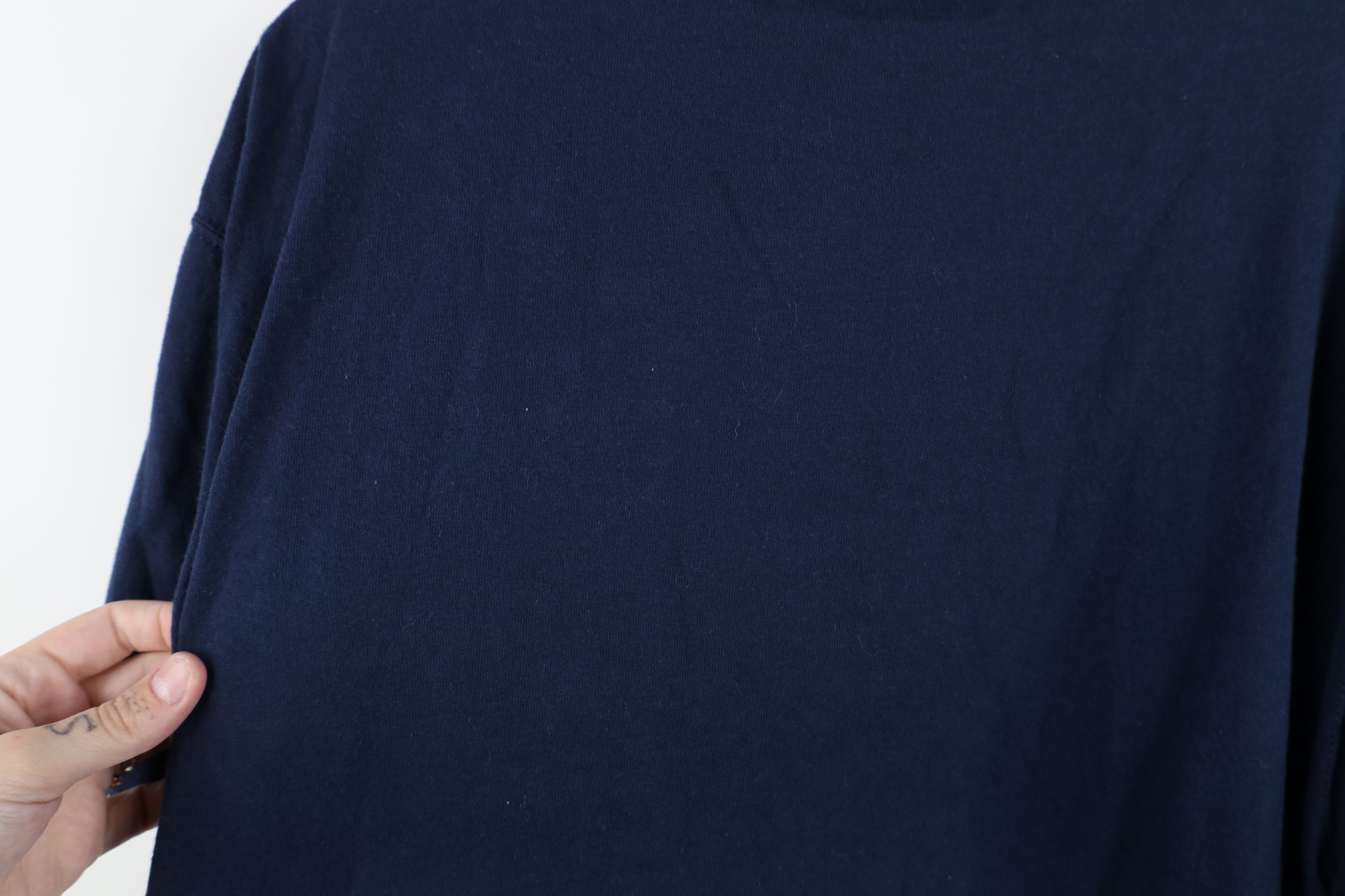 Vintage Vintage 90s Streetwear Heavyweight Cotton T-Shirt Navy Blue Size US L / EU 52-54 / 3 - 11 Thumbnail