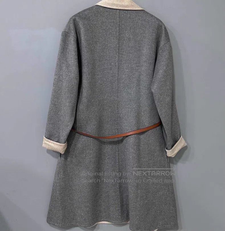 Hermes Hermes Grey Lapel Long Cashmere Overcoat Size XS / US 0-2 / IT 36-38 - 3 Thumbnail