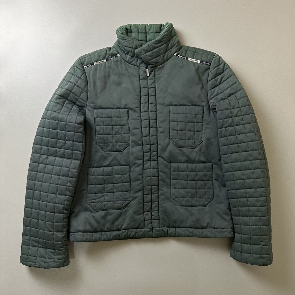 image of Chanel 2000’S Utility Padded Jacket in Green, Men's (Size Medium)