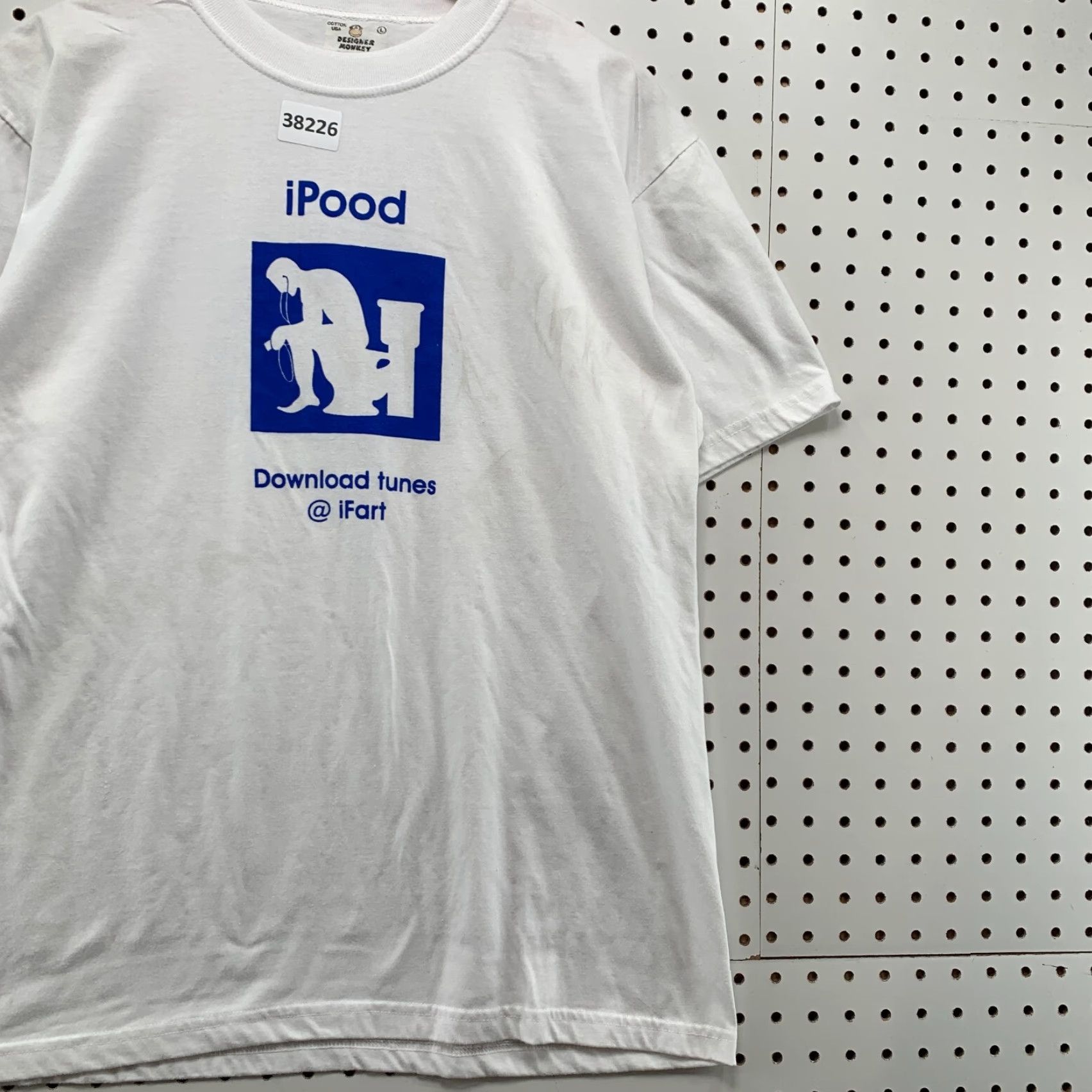 Apple I Poopd Apple Funny Parody Shirt Mens Large White Short Sleeve 20x27 Size US L / EU 52-54 / 3 - 4 Thumbnail