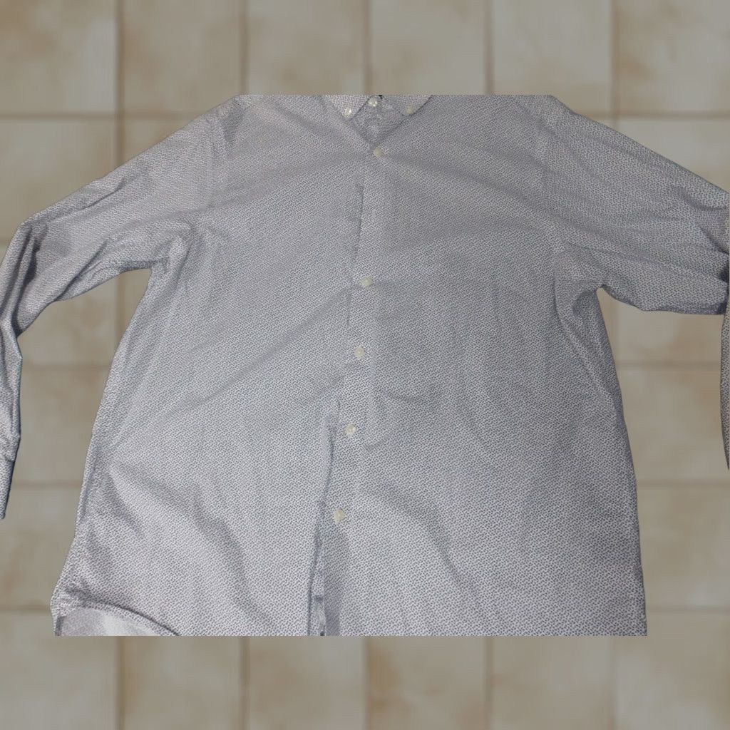 Hart Schaffner Marx Hart Schaffner Marx Mens Shirt Button-Down XL Blue Floral Knit Cotton Long Sleeve Slimming Pockets Regular Size Type: Regular Size US XL / EU 56 / 4 - 1 Thumbnail