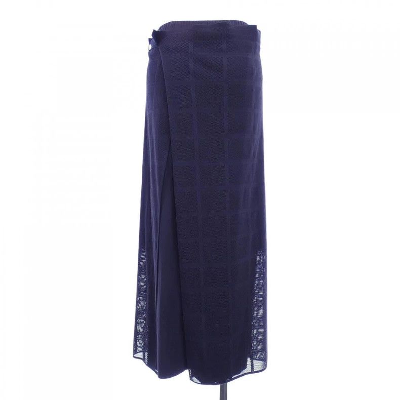 Issey Miyake Issey Miyake size:3 Deep blue elastic lace-up long dress Size 31" - 2 Thumbnail