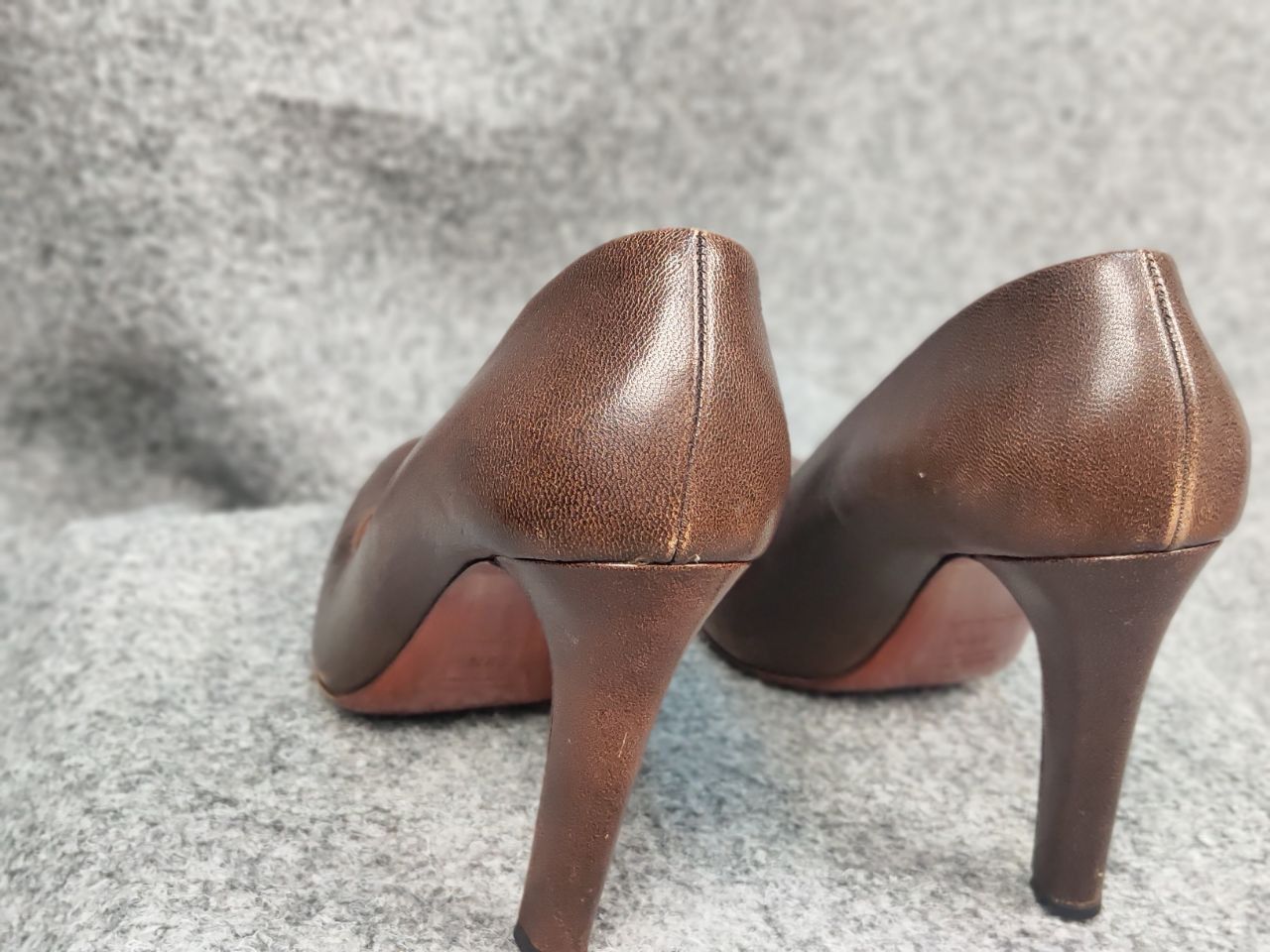 Miu Miu Vintage Luxurious Miu Miu Design Leather Brown Retro Heels Size US 9 / IT 39 - 11 Thumbnail