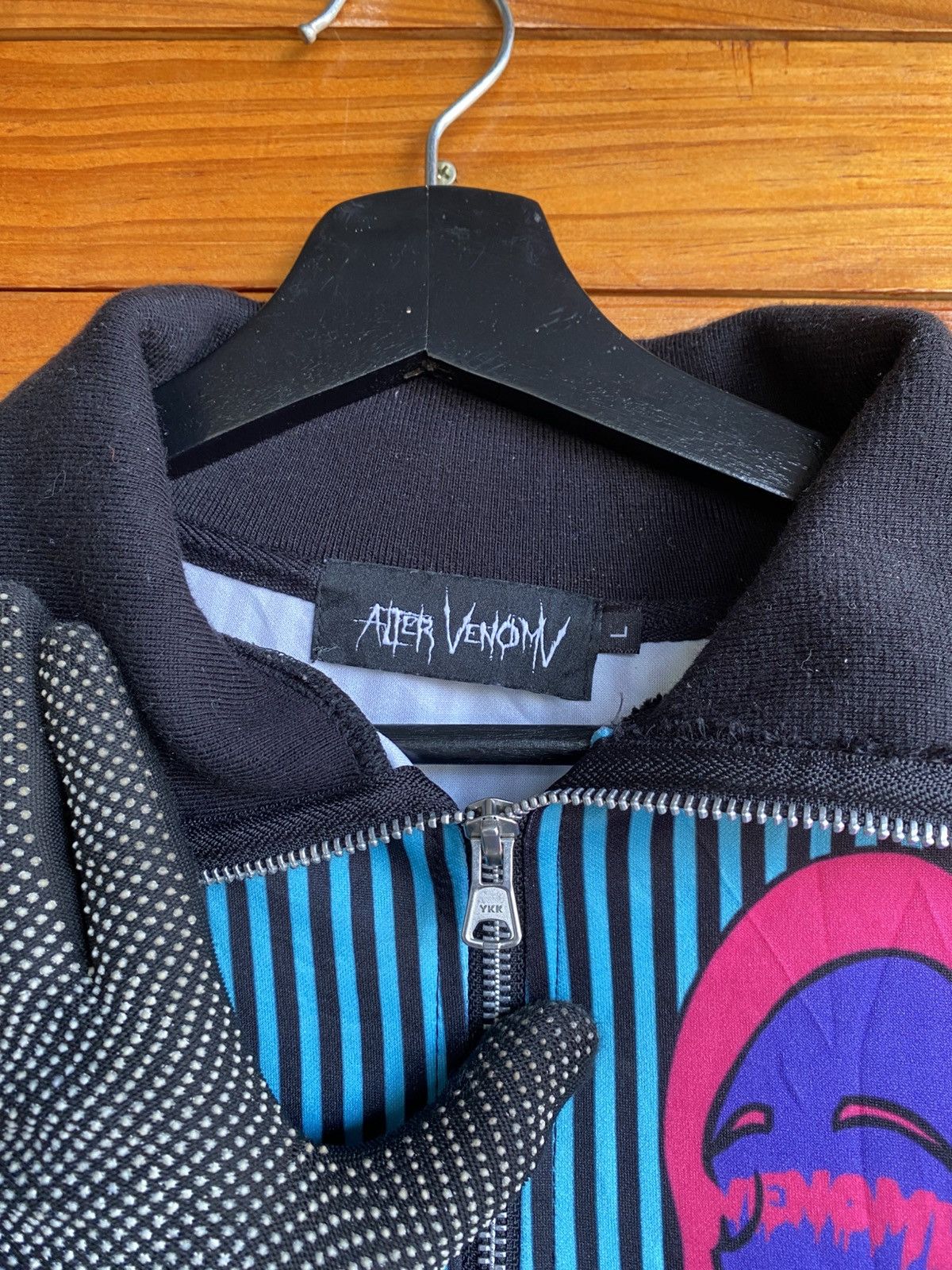 Japanese Brand After Venom Graphic Zip Jacket – Pop Art Face Print Striped Size L / US 10 / IT 46 - 7 Thumbnail
