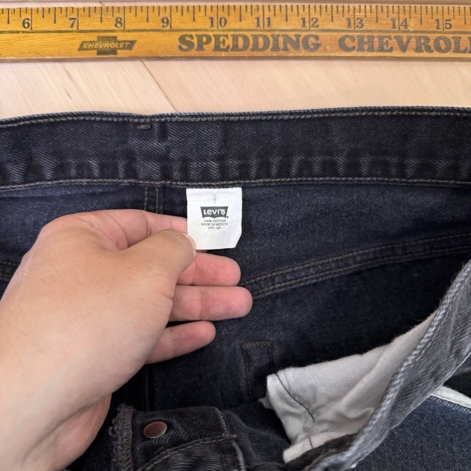 Levi's Vintage Levis 501 Jeans 32 Black 90s Straight Leg Denim Size US 30 / EU 46 - 5 Thumbnail