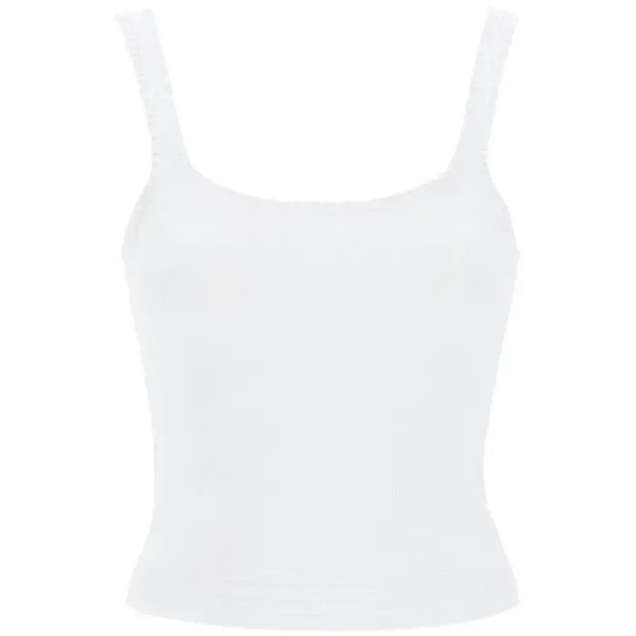 image of Chloe O1S22I1N0424 Ribbed Tank Top In White, Women's (Size Medium)