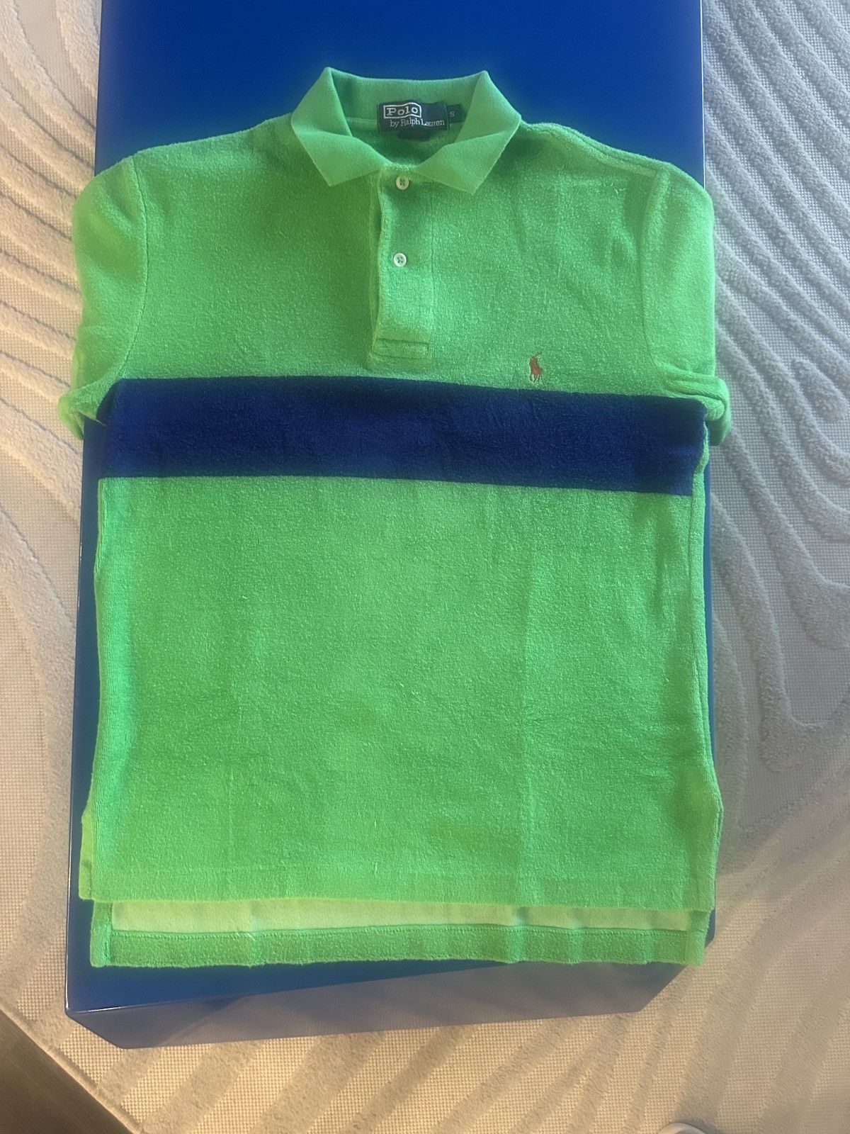 Polo Ralph Lauren Polo Ralph Lauren Green Fuzzy Polo Size US S / EU 44-46 / 1 - 1 Thumbnail