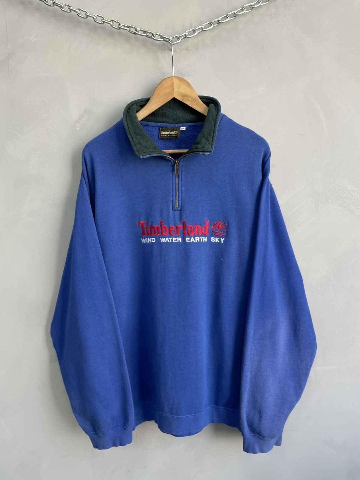 Timberland Hype streetwear y2k big logo Timberland 1/3 zip sweatshirt Size US XL / EU 56 / 4 - 1 Thumbnail
